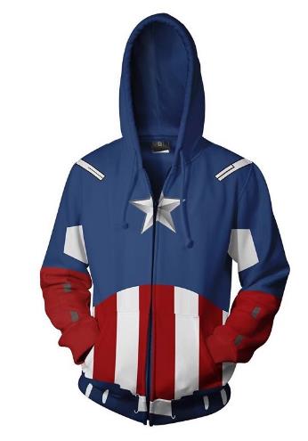 Avengers Captain America CAJ031 ANIMATION 3D Hoodie Jacket Zip Up S-5XL UNISEX