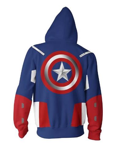 Avengers Captain America CAJ031 ANIMATION 3D Hoodie Jacket Zip Up S-5XL UNISEX