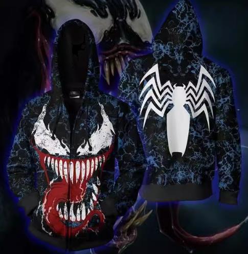 Spider-Man Venom CAJ039 ANIMATION 3D Hoodie Jacket Zip Up S-5XL UNISEX