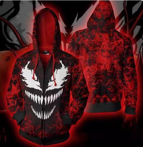 Spider-Man Venom Carnage CAJ055 ANIMATION 3D Hoodie Jacket Zip Up S-5XL UNISEX