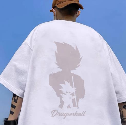 Dragon Ball CAT002 ANIMATION T-SHIRT OVERSIZE STYLE M-5XL WHITE COTTON UNISEX