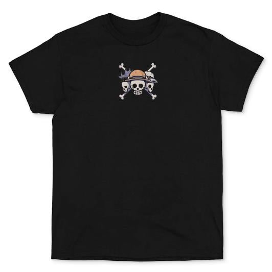 ONE PIECE LUFFY CAT014 ANIMATION T-SHIRT S-3XL BLACK COTTON UNISEX