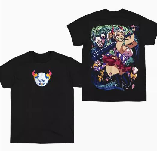 ONE PIECE YAMATO CAT015 ANIMATION T-SHIRT S-3XL BLACK COTTON UNISEX