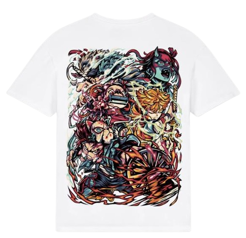 DEMON SLAYER CAT031 ANIMATION T-SHIRT S-3XL WHITE COTTON UNISEX