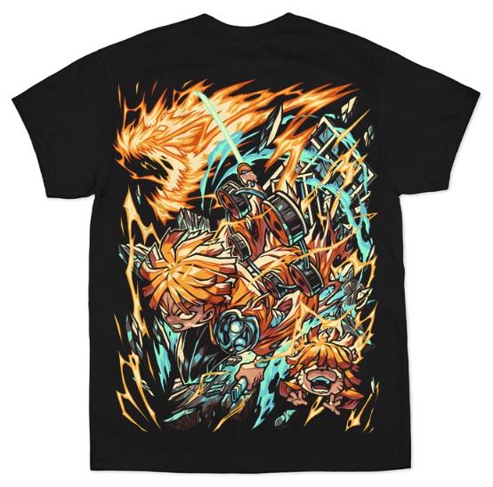 DEMON SLAYER CAT033 ANIMATION T-SHIRT S-3XL BLACK COTTON UNISEX