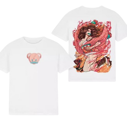 DEMON SLAYER NEZUKO CAT035 ANIMATION T-SHIRT S-3XL WHITE COTTON UNISEX