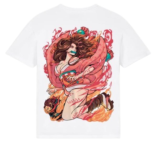 DEMON SLAYER NEZUKO CAT035 ANIMATION T-SHIRT S-3XL WHITE COTTON UNISEX