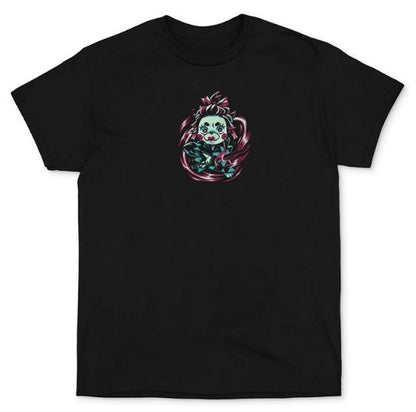 DEMON SLAYER DAKI X TANJIRO CAT036 ANIMATION T-SHIRT S-3XL BLACK COTTON UNISEX