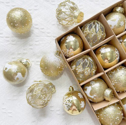 Festive Christmas Balls Tree Party Shatterproof Ornaments Decorations Box Set of 16 pcs 6cm Red/Gold COB003