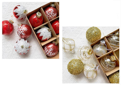 Festive Christmas Balls Tree Party Shatterproof Ornaments Decorations Box Set of 9 pcs 8cm 3 Colours COB005