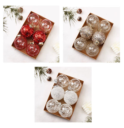 Festive Christmas Balls Tree Party Shatterproof Ornaments Decorations Box Set of 6 pcs 8cm 3 Colours COB007