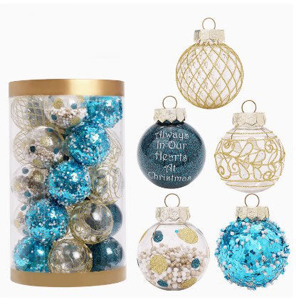 Festive Christmas Balls Tree Party Shatterproof Ornaments Decorations Box Set of 25 pcs 6cm 2 Colours COB008