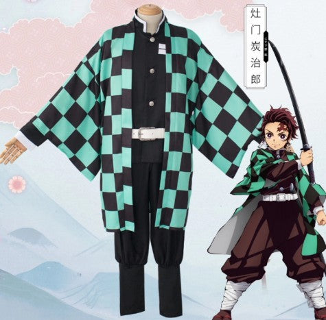 Cosplay Demon Slayer Tanjiro Kamado Costume Set S-XXL Unisex Adult