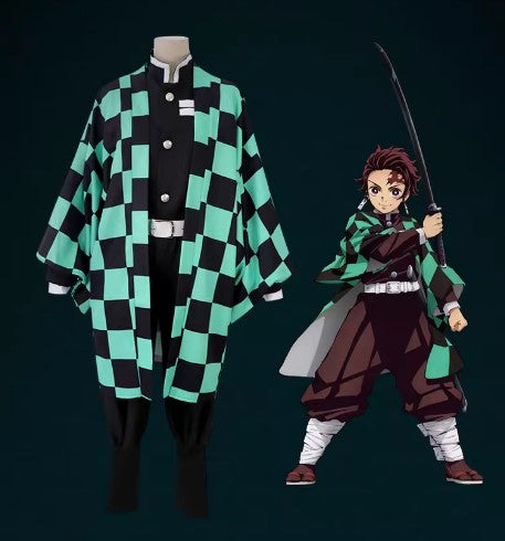 Cosplay Demon Slayer Tanjiro Kamado Costume Set S-XXL Unisex Adult