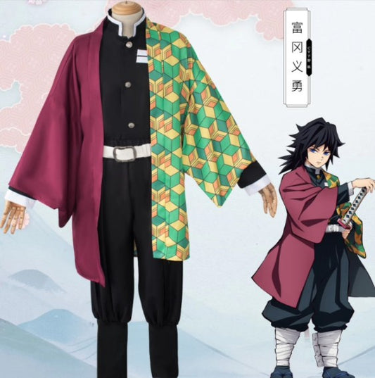 Cosplay Demon Slayer Giyu Tomioka Costume Set S-XXL Adult