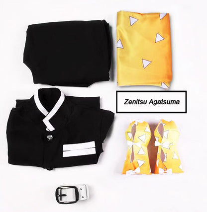 Cosplay Demon Slayer Zenitsu Agatsuma Costume Set S-XXL Adult