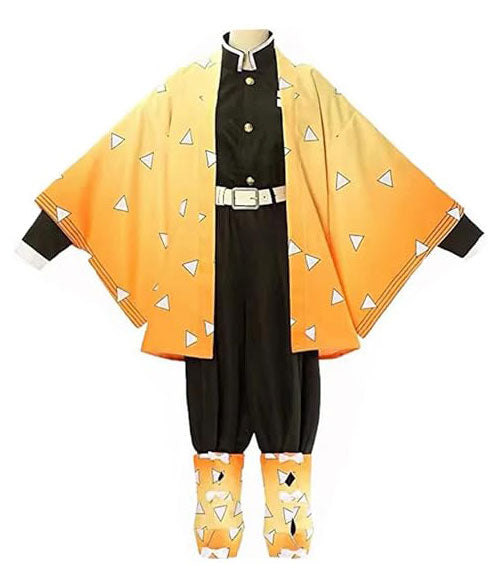 Cosplay Demon Slayer Zenitsu Agatsuma Costume Set S-XXL Adult
