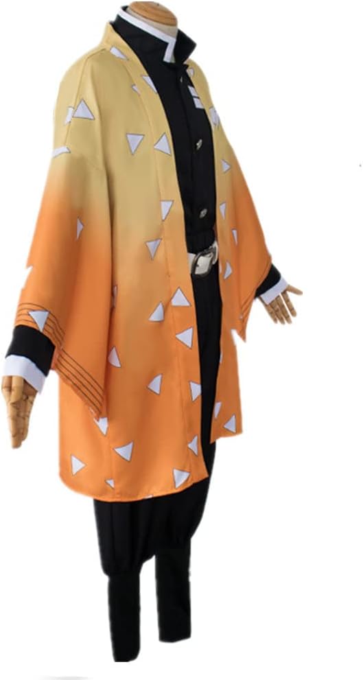 Cosplay Demon Slayer Zenitsu Agatsuma Costume Set S-XXL Adult