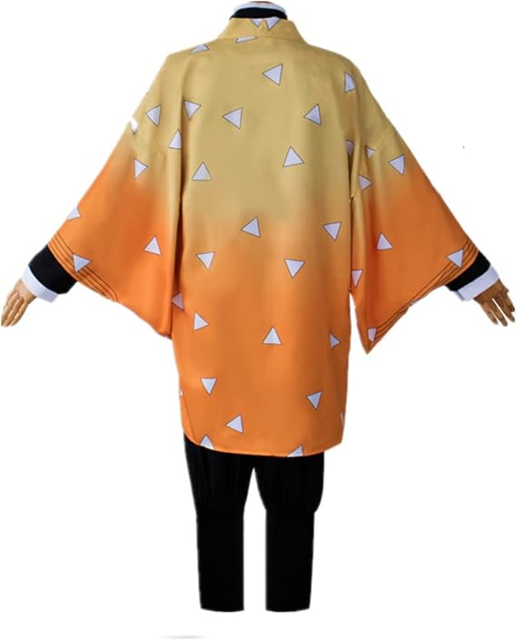 Cosplay Demon Slayer Zenitsu Agatsuma Costume Set S-XXL Adult