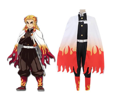 Cosplay Demon Slayer Kyojuro Rengoku Costume Set S-XXL Adult