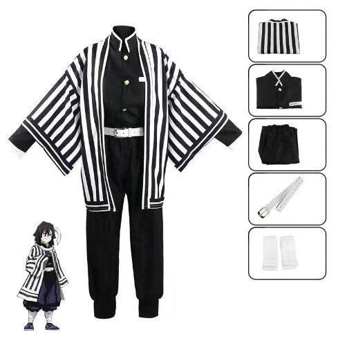 Cosplay Demon Slayer Obanai Iguro Costume Set S-XXL Adult