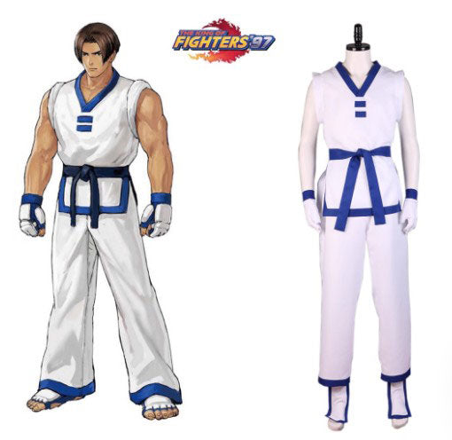 Cosplay The King Of Fighters KOF Kim Kaphwan Costume Set XXS-3XL Adult / Kids