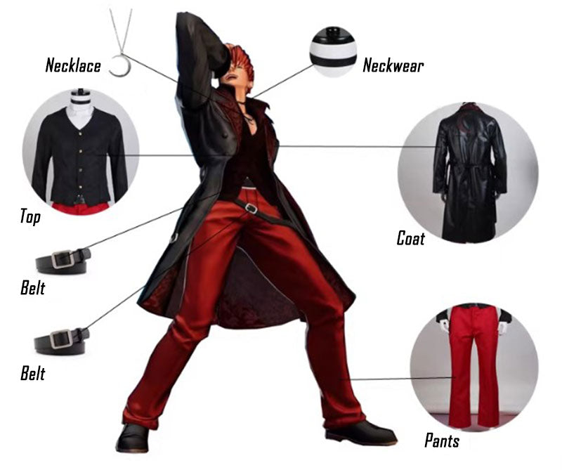 Cosplay The King Of Fighters KOF Iori Yagami Costume Set XXS-3XL Unisex Adult / Kids