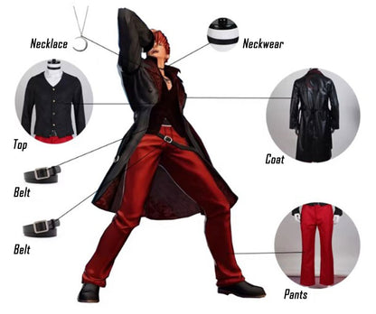 Cosplay The King Of Fighters KOF Iori Yagami Costume Set XXS-3XL Unisex Adult / Kids