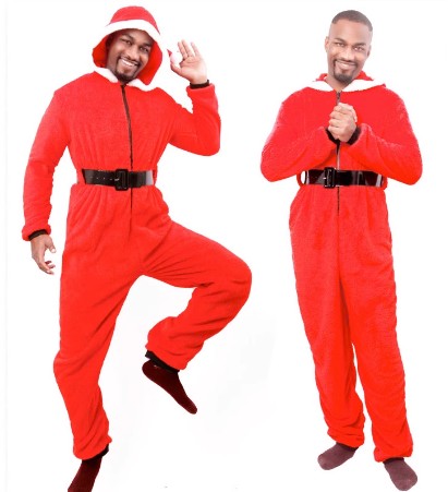 Christmas Costume Santa Claus Jumpsuit Full Body Size S-XL Red CPC001