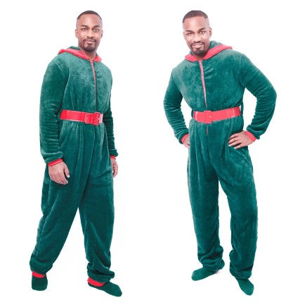 Christmas Costume Santa Claus Jumpsuit Full Body Size S-XL Green CPC002