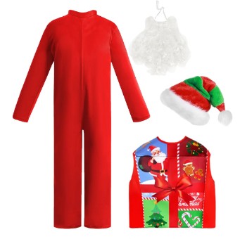 Christmas Costume Santa Claus Jumpsuit Full Body Set Size S-XL Boys/Girls CPC004