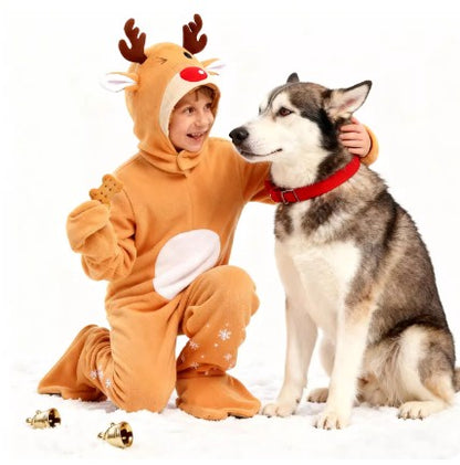 Christmas Costume Reindeer Jumpsuit Full Body Set Size S-XL Junior Unisex CPC005