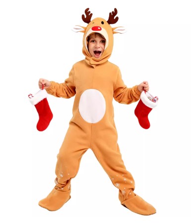 Christmas Costume Reindeer Jumpsuit Full Body Set Size S-XL Junior Unisex CPC005