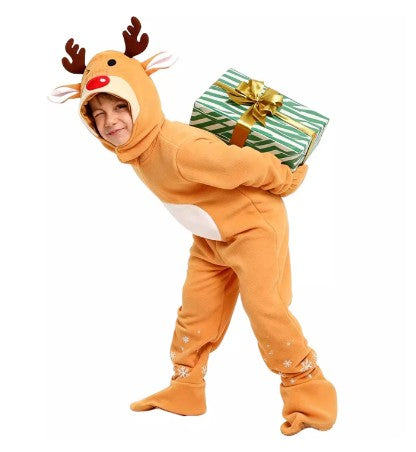 Christmas Costume Reindeer Jumpsuit Full Body Set Size S-XL Junior Unisex CPC005