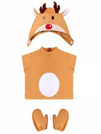 Christmas Costume Reindeer Jumpsuit Full Body Set Size S-XL Junior Unisex CPC005