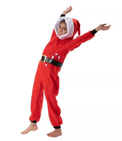 Christmas Costume Santa Claus Reindeer Jumpsuit Full Body Set Size M-L Junior Unisex CPC006