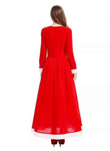 Christmas Costume Mrs Claus Fancy Dress Hooded Set Size S-L 2 Colours Adults CPC010