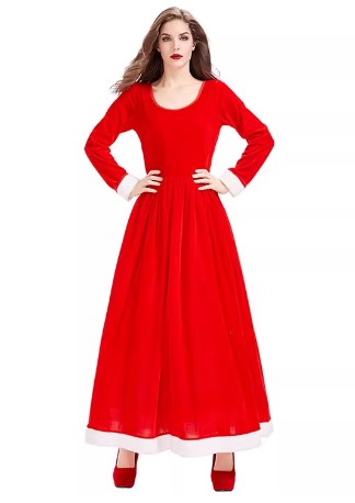 Christmas Costume Mrs Claus Fancy Dress Hooded Set Size S-L 2 Colours Adults CPC010