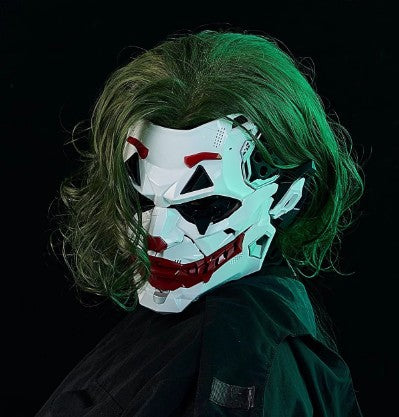Cosplay Party Cyberpunk Joker Clown Mask Short Hair Size Free Unisex