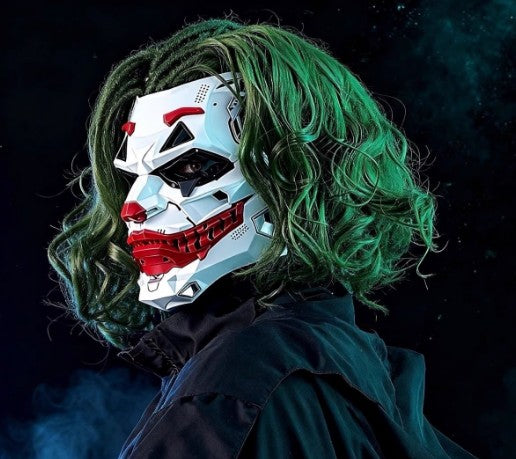 Cosplay Party Cyberpunk Joker Clown Mask Short Hair Size Free Unisex