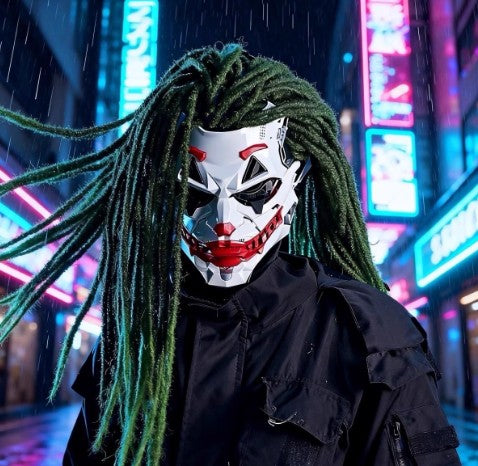 Cosplay Party Cyberpunk Joker Clown Mask Braids Size Free Unisex