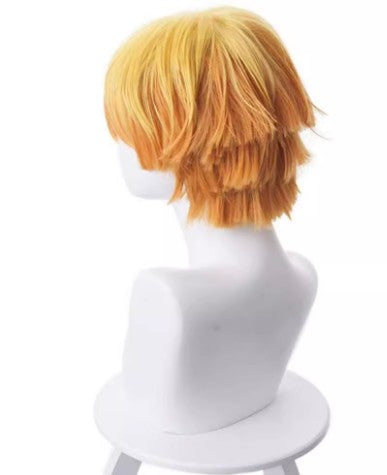 Cosplay Demon Slayer Zenitsu Agatsuma Costume Wig Size Free Unisex