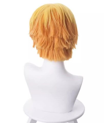 Cosplay Demon Slayer Zenitsu Agatsuma Costume Wig Size Free Unisex