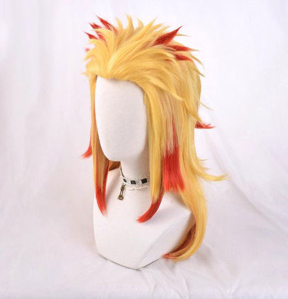 Cosplay Demon Slayer Rengoku Kyoujurou Costume Wig Size Free Unisex