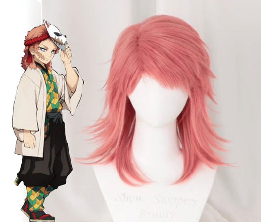 Cosplay Demon Slayer Sabito Costume Wig Size Free Unisex