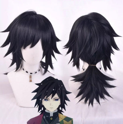 Cosplay Demon Slayer Giyu Tomioka Costume Wig Size Free