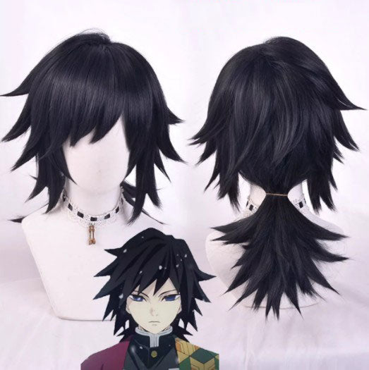 Cosplay Demon Slayer Giyu Tomioka Costume Wig Size Free