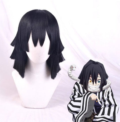 Cosplay Demon Slayer Obanai Iguro Costume Wig Size Free