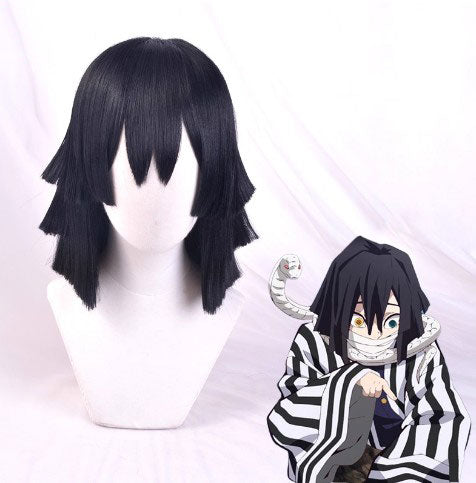 Cosplay Demon Slayer Obanai Iguro Costume Wig Size Free