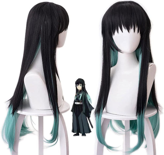 Cosplay Demon Slayer Muichiro Tokito Costume Wig Size Free